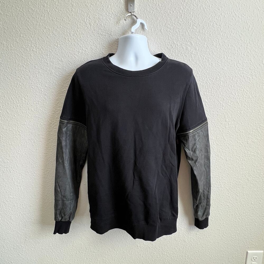 Army Of Me Black Zip Sleeve Sweatshirt Men's M Minimalist Goth Techwear Emo